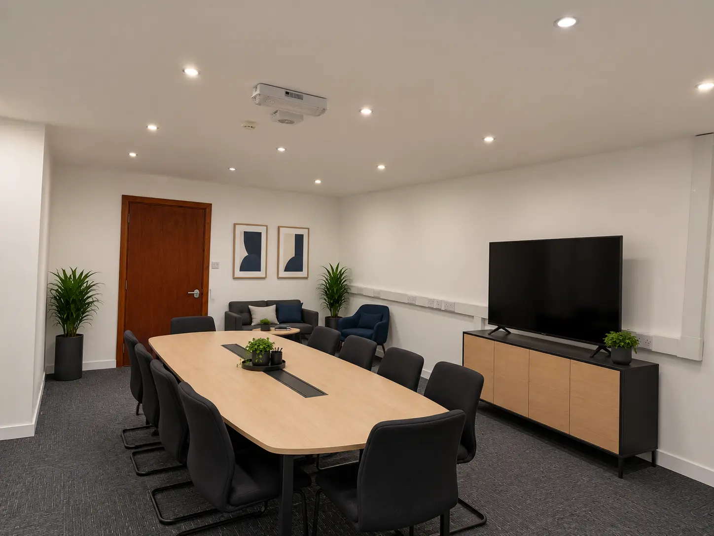 River House boardroom with a large presentation screen