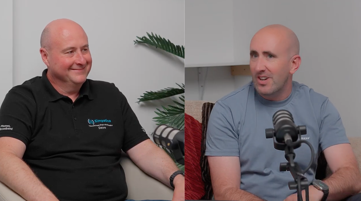 Explore AI podcast: two hosts recording in the studio, seen side by side